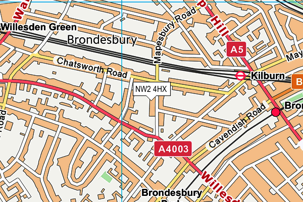 NW2 4HX map - OS VectorMap District (Ordnance Survey) NW2 4HX map - OS VectorMap District (Ordnance Survey)