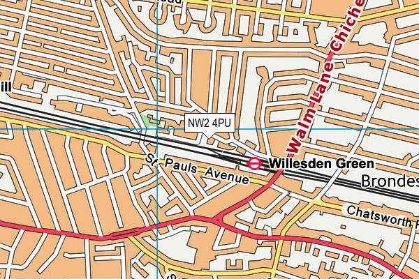 NW2 4PU map - OS VectorMap District (Ordnance Survey) NW2 4PU map - OS VectorMap District (Ordnance Survey)