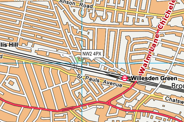 NW2 4PX map - OS VectorMap District (Ordnance Survey) NW2 4PX map - OS VectorMap District (Ordnance Survey)