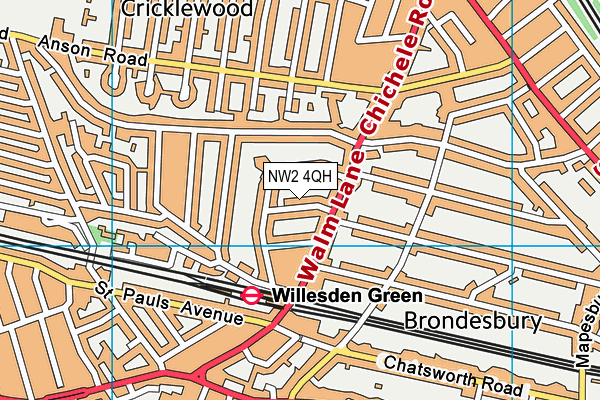 NW2 4QH map - OS VectorMap District (Ordnance Survey) NW2 4QH map - OS VectorMap District (Ordnance Survey)