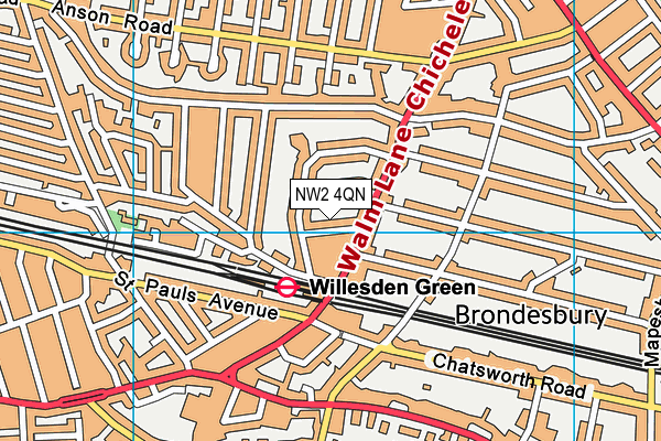 NW2 4QN map - OS VectorMap District (Ordnance Survey) NW2 4QN map - OS VectorMap District (Ordnance Survey)