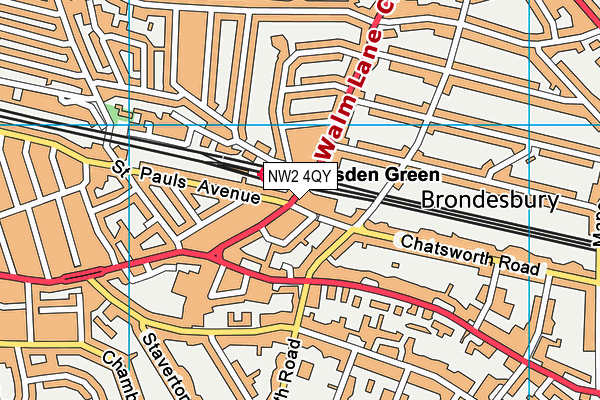 NW2 4QY map - OS VectorMap District (Ordnance Survey) NW2 4QY map - OS VectorMap District (Ordnance Survey)