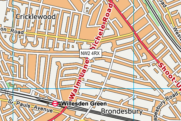 NW2 4RX map - OS VectorMap District (Ordnance Survey) NW2 4RX map - OS VectorMap District (Ordnance Survey)