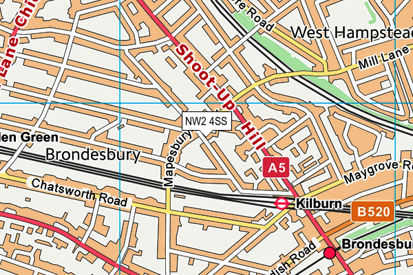 NW2 4SS map - OS VectorMap District (Ordnance Survey) NW2 4SS map - OS VectorMap District (Ordnance Survey)