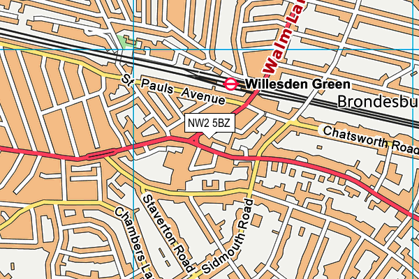 NW2 5BZ map - OS VectorMap District (Ordnance Survey) NW2 5BZ map - OS VectorMap District (Ordnance Survey)