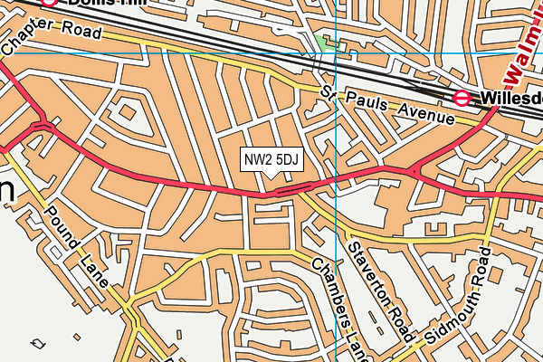 NW2 5DJ map - OS VectorMap District (Ordnance Survey) NW2 5DJ map - OS VectorMap District (Ordnance Survey)