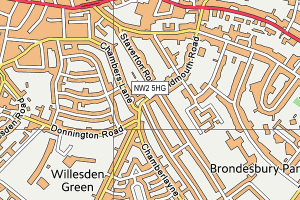 NW2 5HG map - OS VectorMap District (Ordnance Survey) NW2 5HG map - OS VectorMap District (Ordnance Survey)