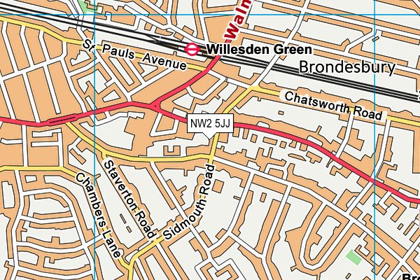 NW2 5JJ map - OS VectorMap District (Ordnance Survey) NW2 5JJ map - OS VectorMap District (Ordnance Survey)