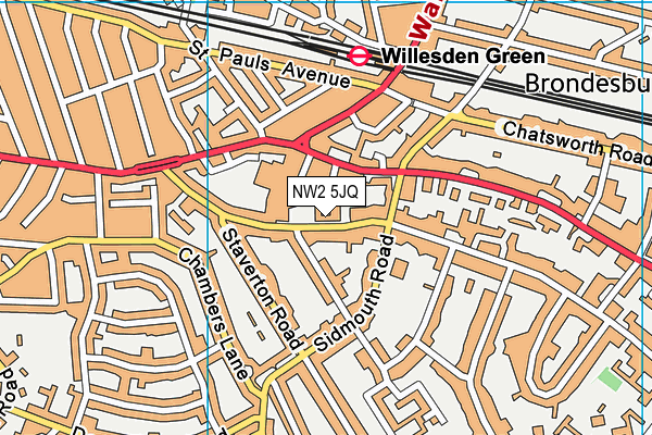 NW2 5JQ map - OS VectorMap District (Ordnance Survey) NW2 5JQ map - OS VectorMap District (Ordnance Survey)