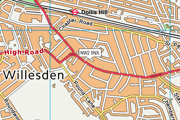 NW2 5NX map - OS VectorMap District (Ordnance Survey) NW2 5NX map - OS VectorMap District (Ordnance Survey)