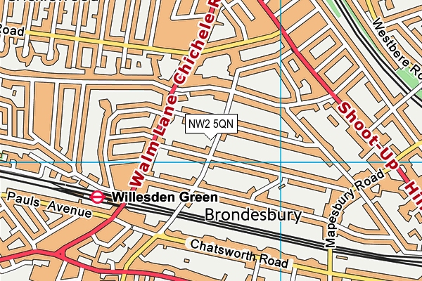 NW2 5QN map - OS VectorMap District (Ordnance Survey) NW2 5QN map - OS VectorMap District (Ordnance Survey)