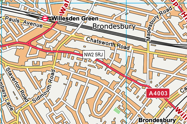NW2 5RJ map - OS VectorMap District (Ordnance Survey) NW2 5RJ map - OS VectorMap District (Ordnance Survey)
