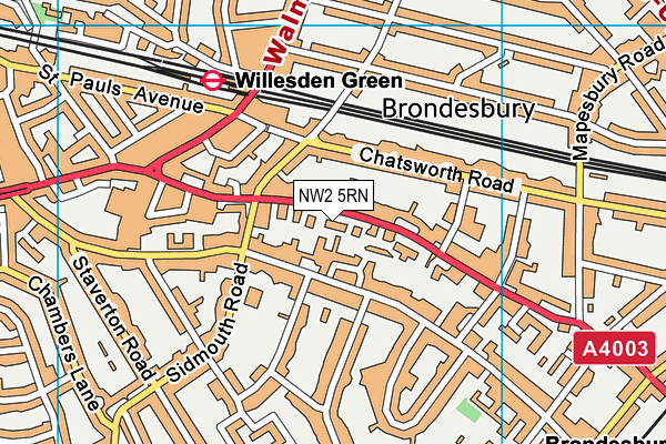 NW2 5RN map - OS VectorMap District (Ordnance Survey) NW2 5RN map - OS VectorMap District (Ordnance Survey)