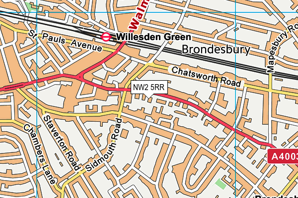 NW2 5RR map - OS VectorMap District (Ordnance Survey) NW2 5RR map - OS VectorMap District (Ordnance Survey)
