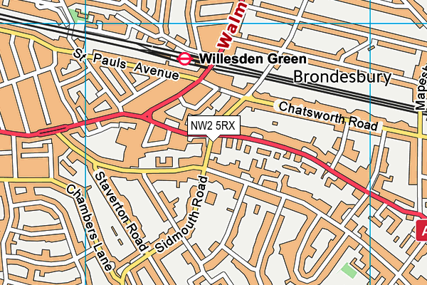 NW2 5RX map - OS VectorMap District (Ordnance Survey)