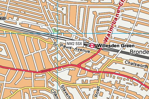 NW2 5SX map - OS VectorMap District (Ordnance Survey)