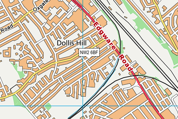 NW2 6BF map - OS VectorMap District (Ordnance Survey) NW2 6BF map - OS VectorMap District (Ordnance Survey)