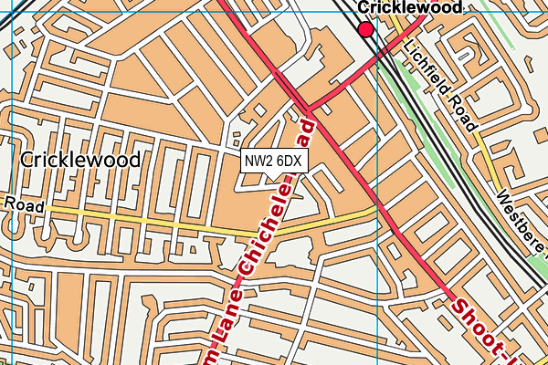 NW2 6DX map - OS VectorMap District (Ordnance Survey)
