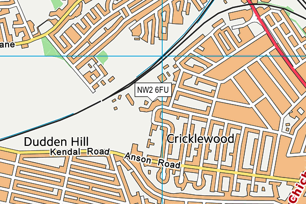 NW2 6FU map - OS VectorMap District (Ordnance Survey) NW2 6FU map - OS VectorMap District (Ordnance Survey)