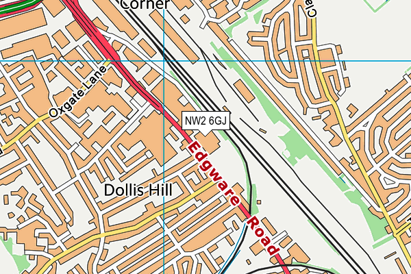 NW2 6GJ map - OS VectorMap District (Ordnance Survey) NW2 6GJ map - OS VectorMap District (Ordnance Survey)