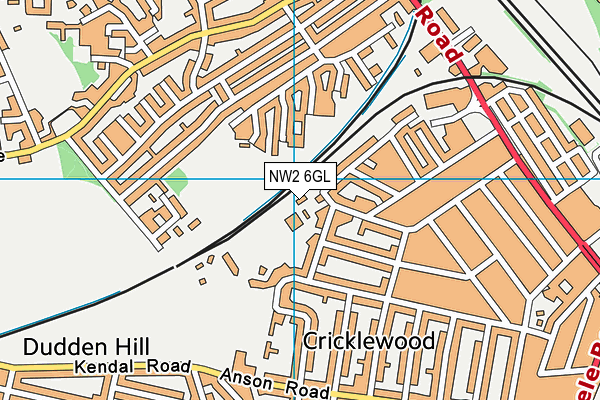 NW2 6GL map - OS VectorMap District (Ordnance Survey) NW2 6GL map - OS VectorMap District (Ordnance Survey)