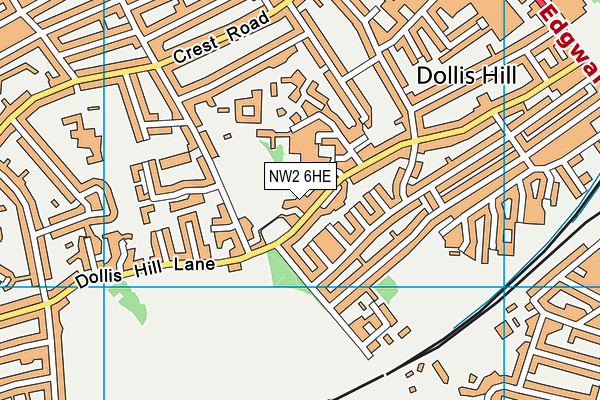 NW2 6HE map - OS VectorMap District (Ordnance Survey) NW2 6HE map - OS VectorMap District (Ordnance Survey)