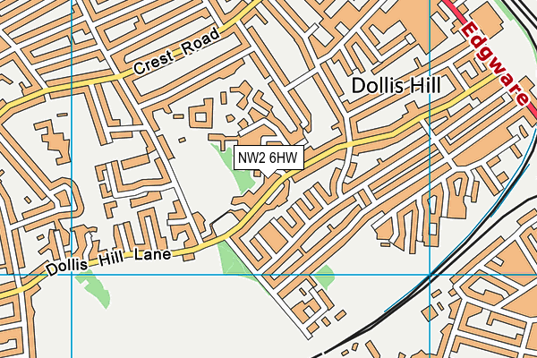 NW2 6HW map - OS VectorMap District (Ordnance Survey) NW2 6HW map - OS VectorMap District (Ordnance Survey)