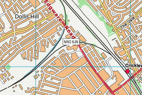 NW2 6JN map - OS VectorMap District (Ordnance Survey) NW2 6JN map - OS VectorMap District (Ordnance Survey)
