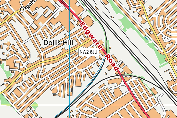 NW2 6JU map - OS VectorMap District (Ordnance Survey) NW2 6JU map - OS VectorMap District (Ordnance Survey)