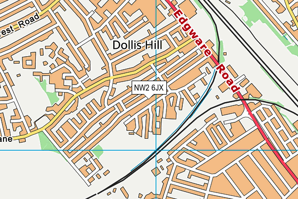 NW2 6JX map - OS VectorMap District (Ordnance Survey)