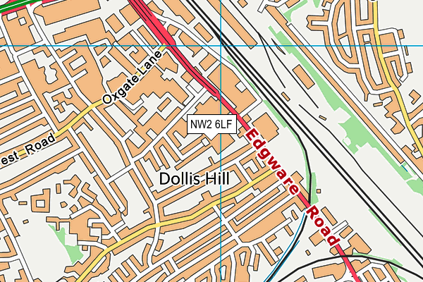 NW2 6LF map - OS VectorMap District (Ordnance Survey) NW2 6LF map - OS VectorMap District (Ordnance Survey)