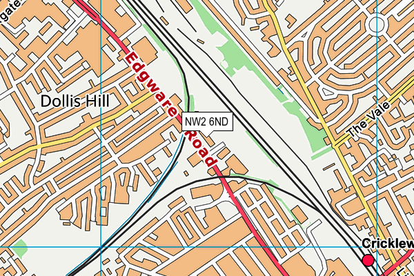 NW2 6ND map - OS VectorMap District (Ordnance Survey) NW2 6ND map - OS VectorMap District (Ordnance Survey)