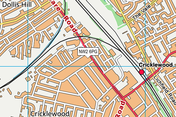 NW2 6PG map - OS VectorMap District (Ordnance Survey) NW2 6PG map - OS VectorMap District (Ordnance Survey)