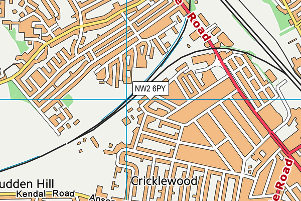 NW2 6PY map - OS VectorMap District (Ordnance Survey)