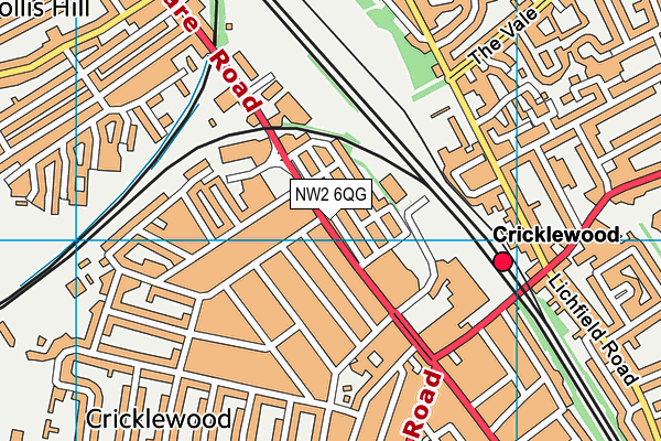 NW2 6QG map - OS VectorMap District (Ordnance Survey) NW2 6QG map - OS VectorMap District (Ordnance Survey)