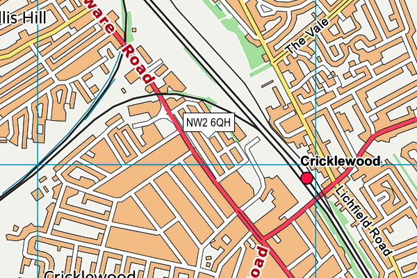 NW2 6QH map - OS VectorMap District (Ordnance Survey) NW2 6QH map - OS VectorMap District (Ordnance Survey)