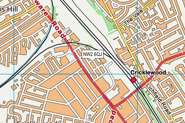 NW2 6QJ map - OS VectorMap District (Ordnance Survey) NW2 6QJ map - OS VectorMap District (Ordnance Survey)