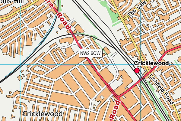 NW2 6QW map - OS VectorMap District (Ordnance Survey) NW2 6QW map - OS VectorMap District (Ordnance Survey)