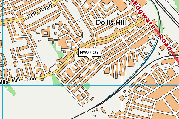 NW2 6QY map - OS VectorMap District (Ordnance Survey) NW2 6QY map - OS VectorMap District (Ordnance Survey)