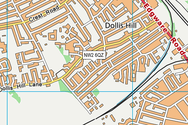 NW2 6QZ map - OS VectorMap District (Ordnance Survey) NW2 6QZ map - OS VectorMap District (Ordnance Survey)