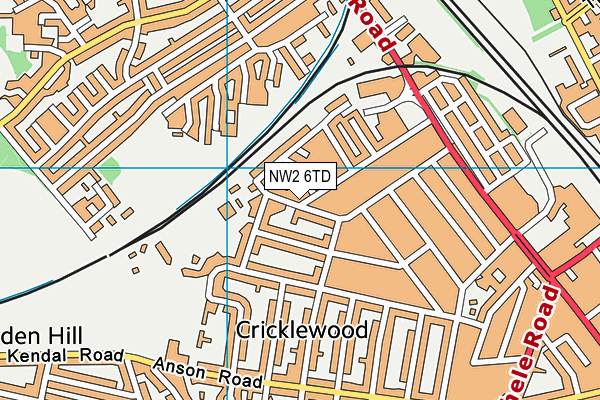 NW2 6TD map - OS VectorMap District (Ordnance Survey)