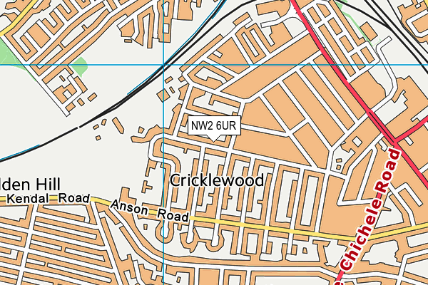 NW2 6UR map - OS VectorMap District (Ordnance Survey) NW2 6UR map - OS VectorMap District (Ordnance Survey)