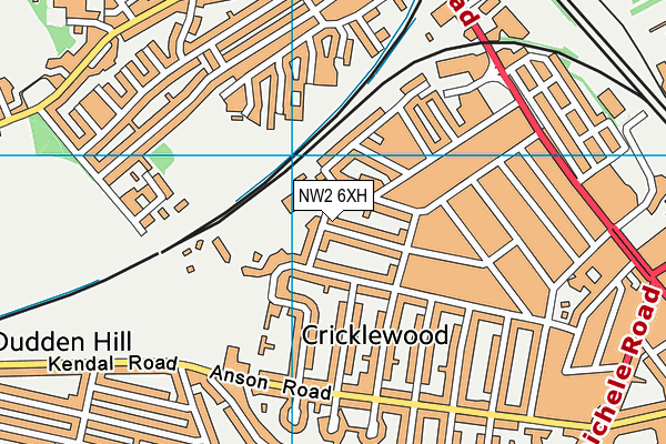 NW2 6XH map - OS VectorMap District (Ordnance Survey)