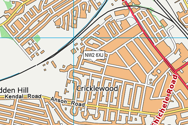 NW2 6XJ map - OS VectorMap District (Ordnance Survey) NW2 6XJ map - OS VectorMap District (Ordnance Survey)