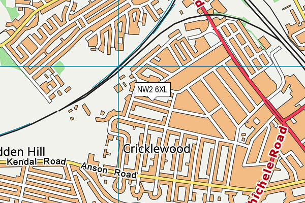 NW2 6XL map - OS VectorMap District (Ordnance Survey)