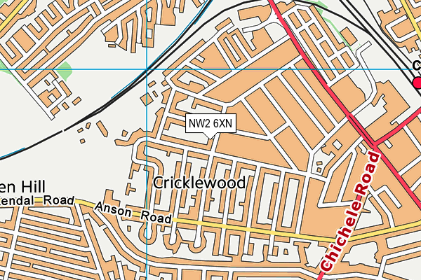NW2 6XN map - OS VectorMap District (Ordnance Survey) NW2 6XN map - OS VectorMap District (Ordnance Survey)