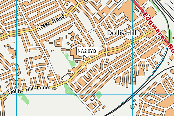 NW2 6YQ map - OS VectorMap District (Ordnance Survey) NW2 6YQ map - OS VectorMap District (Ordnance Survey)