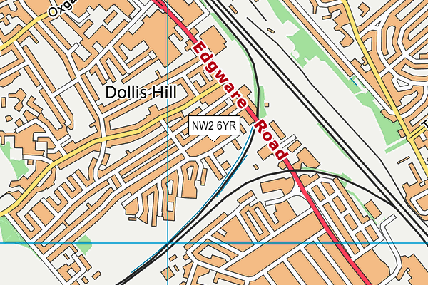 NW2 6YR map - OS VectorMap District (Ordnance Survey)