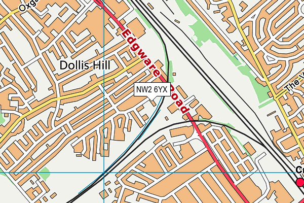 NW2 6YX map - OS VectorMap District (Ordnance Survey) NW2 6YX map - OS VectorMap District (Ordnance Survey)