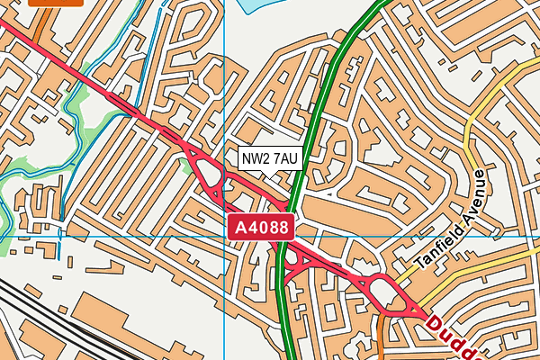 NW2 7AU map - OS VectorMap District (Ordnance Survey) NW2 7AU map - OS VectorMap District (Ordnance Survey)